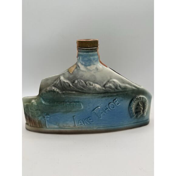 Vintage 1969 Jim Beam Ponderosa Ranch Nevada Lake Tahoe Decanter Bar Ware - Picture 4 of 9